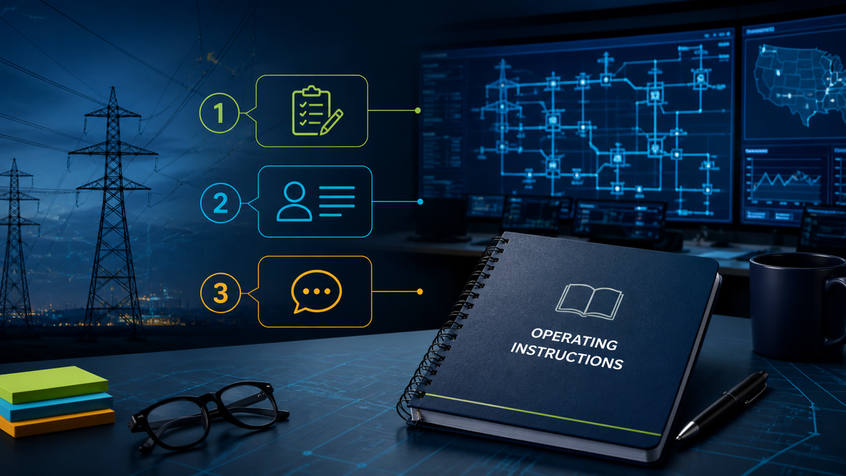 NERC RC exam study visual for Three-Part Communication and Operating Instructions (COM-002)