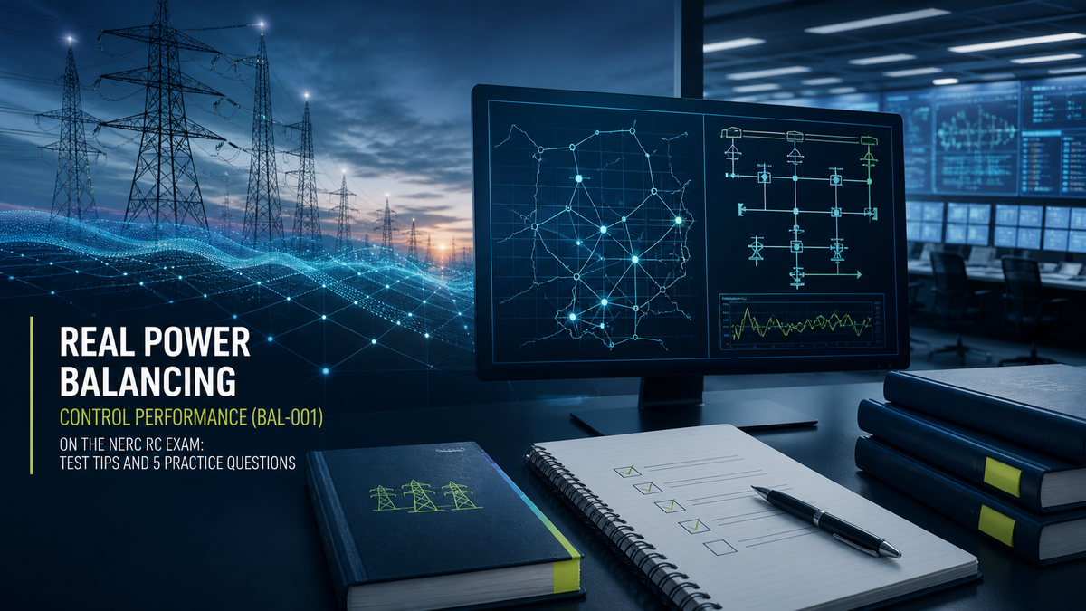NERC RC exam study visual for Balancing Authority Control Performance and BAAL (BAL-001)