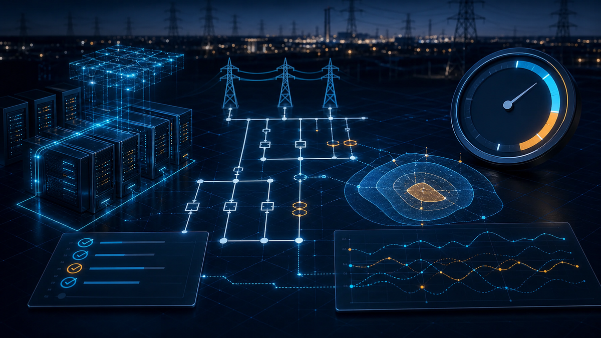 Grid planners modeling computational loads, protection settings and transmission impacts