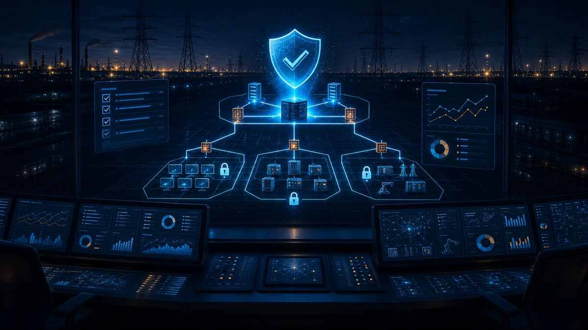 Secure electric utility control-system network segmented across a dark grid operations environment