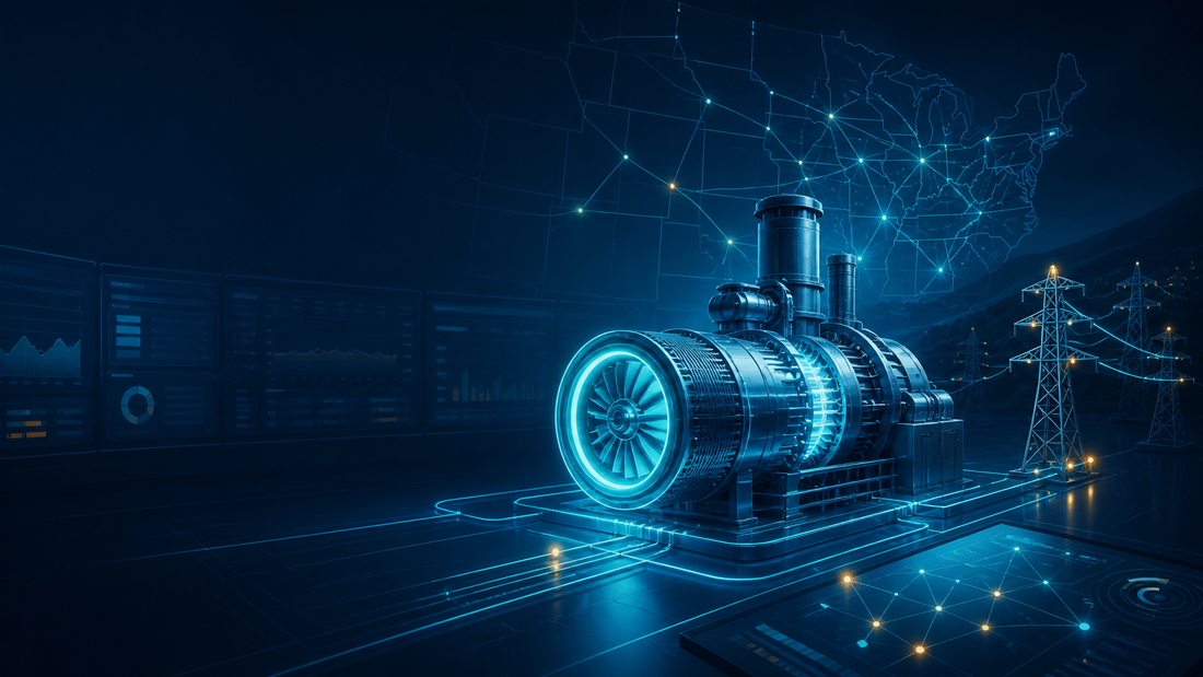 EPG Solutions editorial illustration of a generating unit returning to service across a connected transmission grid