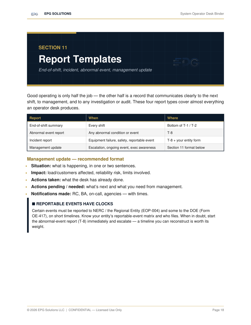 Shift turnover template preview