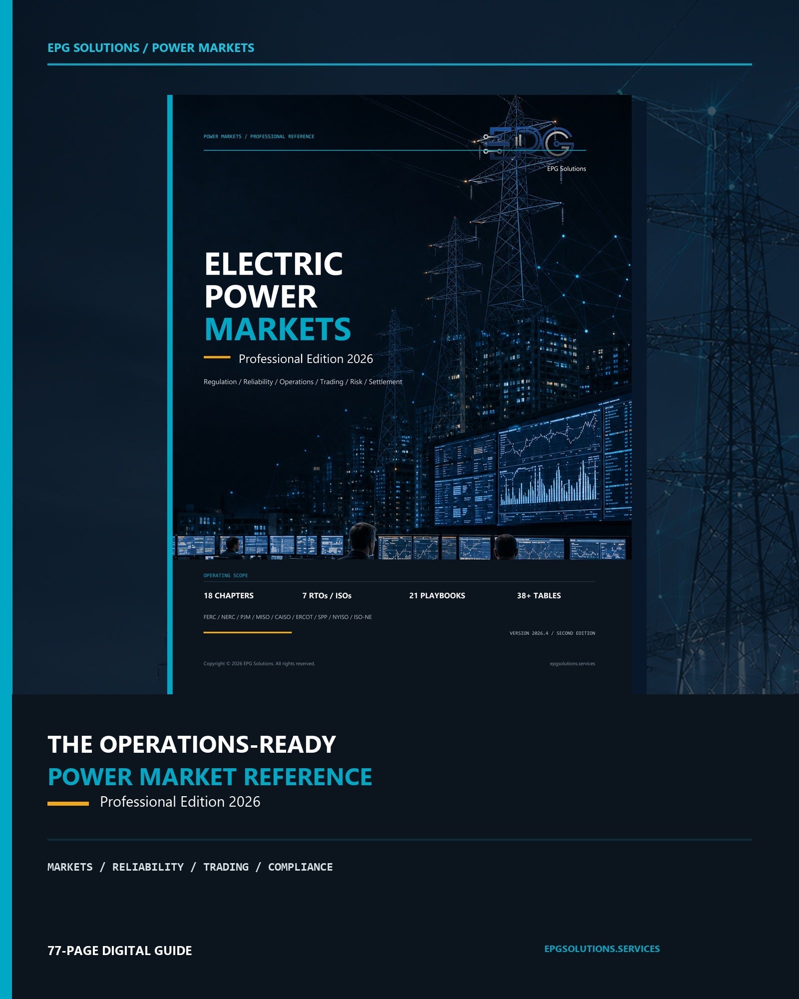 Operations-ready Electric Power Markets Professional Edition 2026 reference.