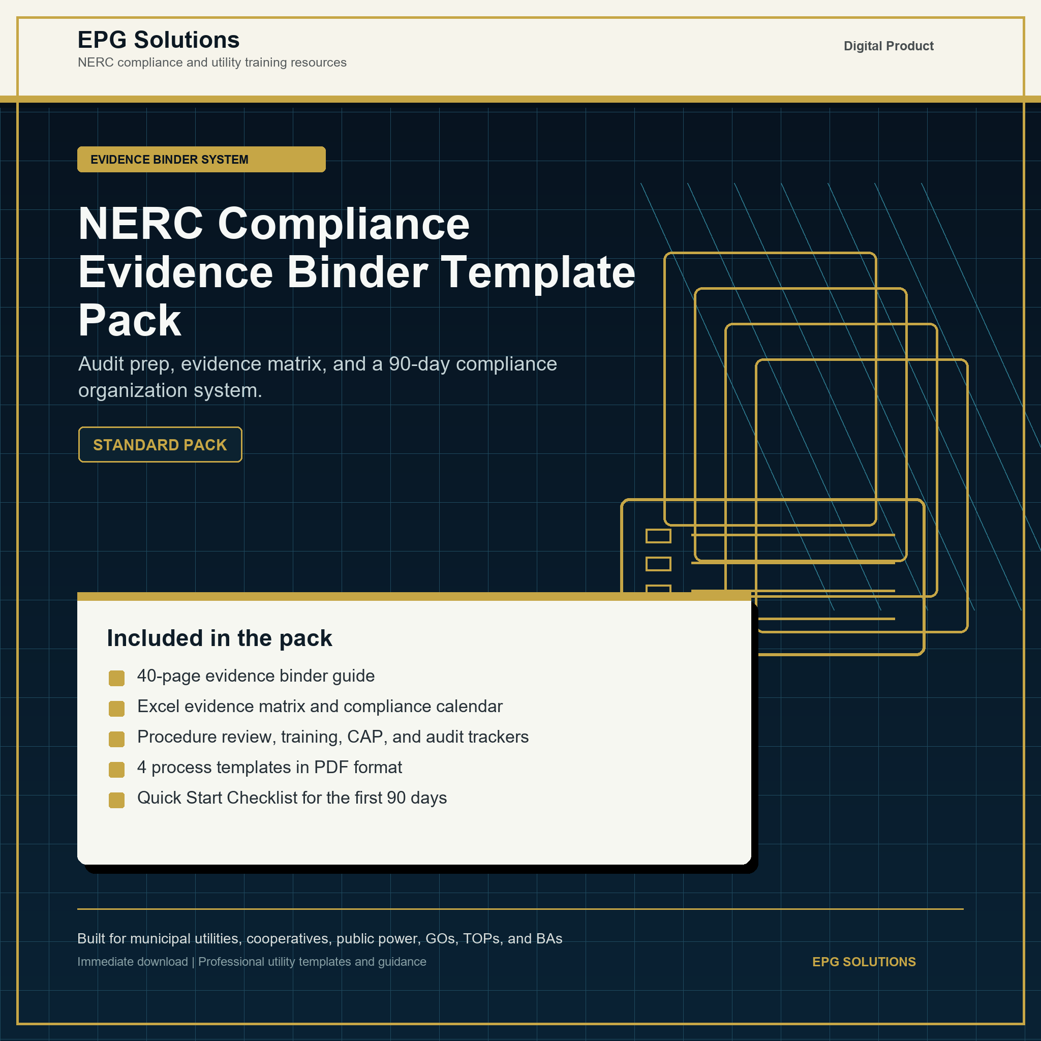 NERC Compliance Evidence Binder Template Pack product cover