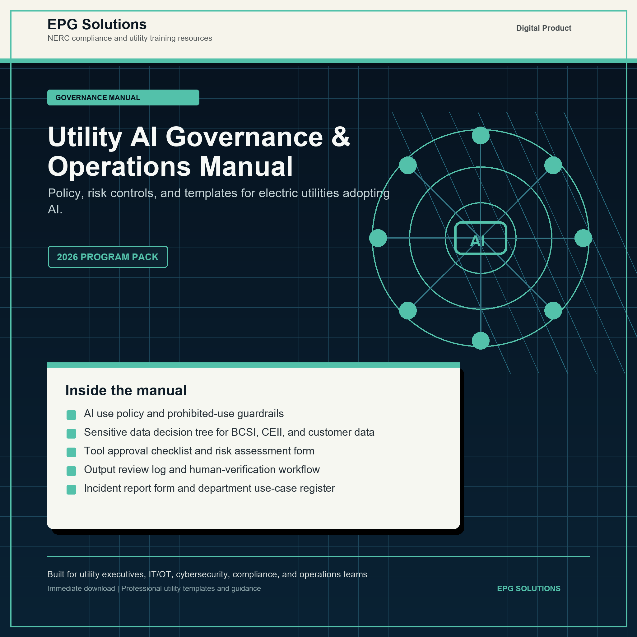 Utility AI Governance and Operations Manual product cover
